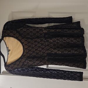 Catherine Malandrino Black Lace Detail Top